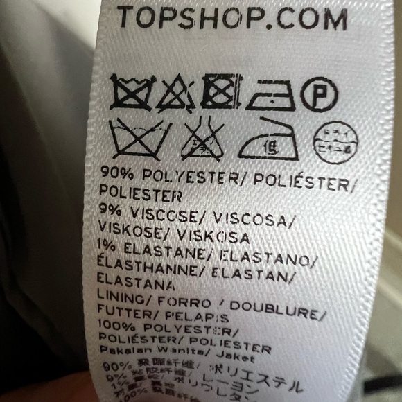 Topshop Grey Double breasted Coat Size 8 - Picture 8 of 9